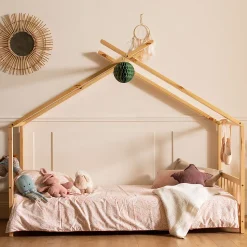 Lit cabane pour enfant 190x90cm en bois GASPARD - HAPPY GARDEN