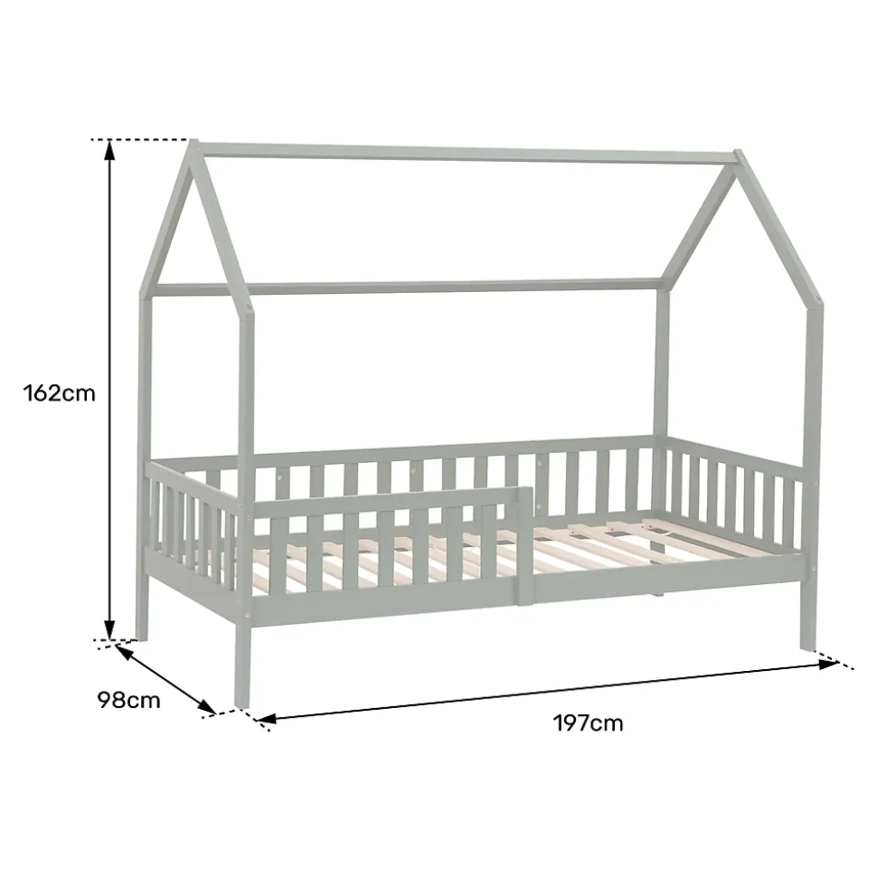 Lit cabane pour enfant 190x90cm vert MARCEAU - HAPPY GARDEN