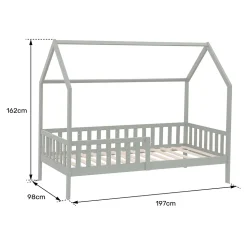 Lit cabane pour enfant 190x90cm en bois MARCEAU - HAPPY GARDEN