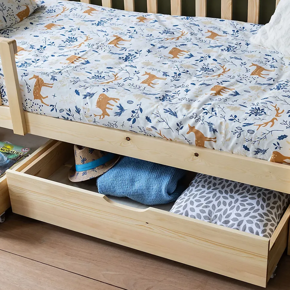 Lit cabane pour enfant 190x90cm en bois avec tiroirs MARCEAU - HAPPY GARDEN