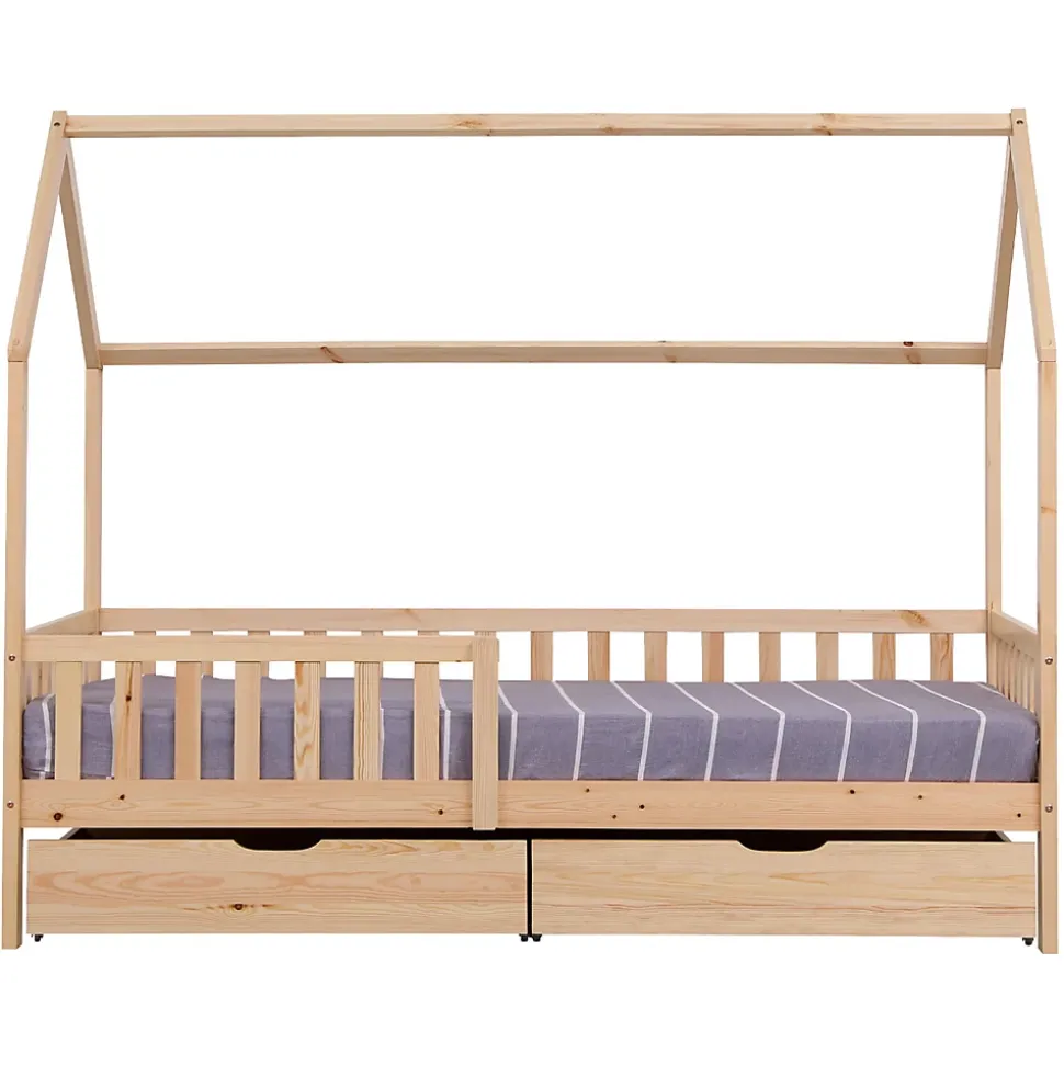 Lit cabane pour enfant 190x90cm en bois avec tiroirs MARCEAU - HAPPY GARDEN