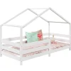 Lit cabane RENA 90 x 190 cm, en pin massif lasuré blanc