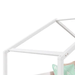 Lit cabane RENA 90 x 190 cm, en pin massif lasuré blanc