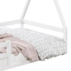 Lit cabane SILA 90 x 190 cm, en pin massif blanc