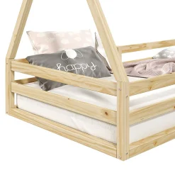 Lit cabane SILA 90 x 200 cm, en pin massif naturel