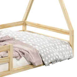 Lit cabane SILA 90 x 200 cm, en pin massif naturel