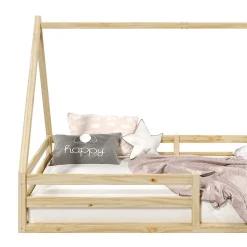 Lit cabane SILA 90 x 200 cm, en pin massif naturel