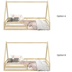 Lit cabane SILA 90 x 190 cm, en pin massif naturel