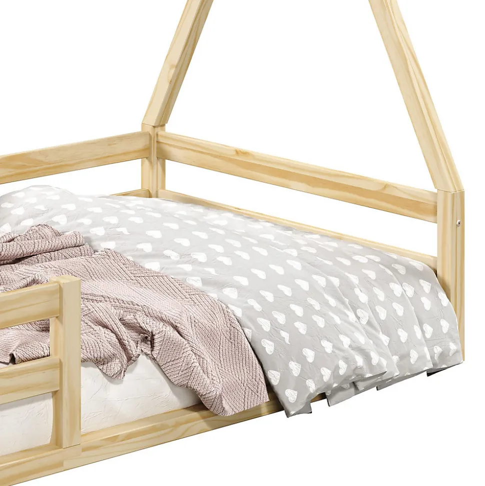 Lit cabane SILA 90 x 190 cm, en pin massif naturel