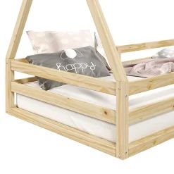 Lit cabane SILA 90 x 190 cm, en pin massif naturel