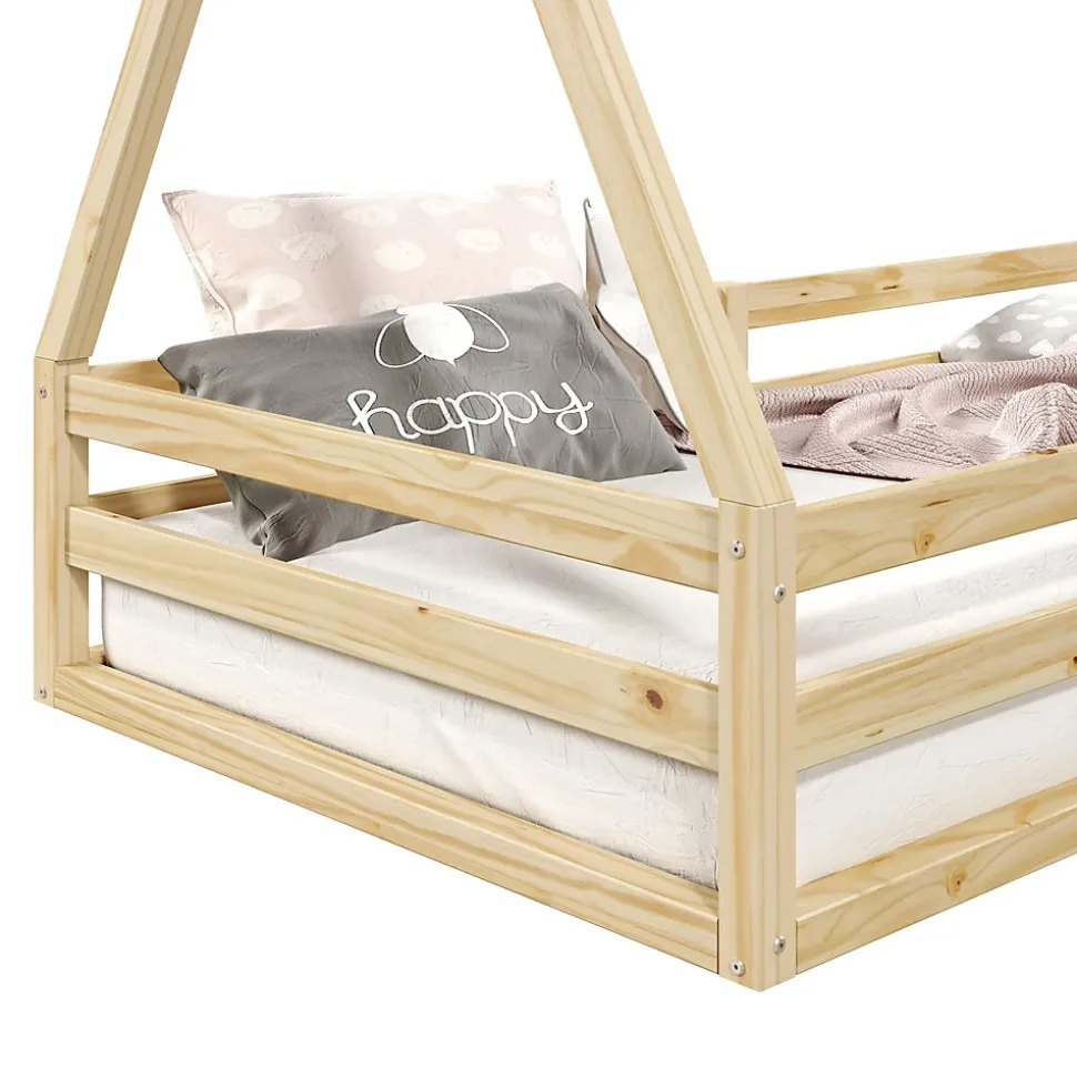 Lit cabane SILA 90 x 190 cm, en pin massif naturel