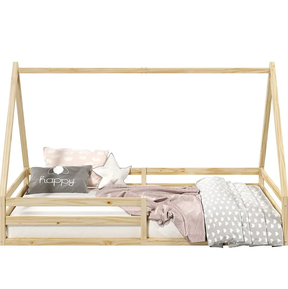 Lit cabane SILA 90 x 190 cm, en pin massif naturel