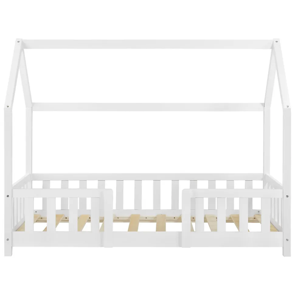 Lit cabane Sisimiut avec matelas 70 x 140 cm blanc en.casa