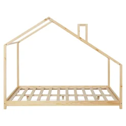 Lit cabane Siuntio bois de pin 140 x 200 cm naturel en.casa