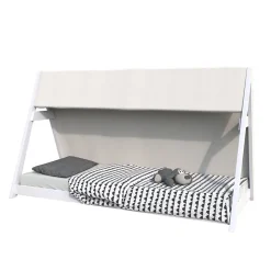 Lit cabane TIPI 70x140 + 1 toile + 1 sommier / Blanc
