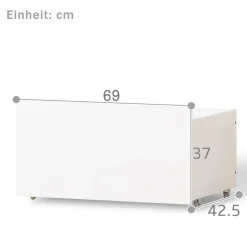 Lit cabane 90x200 cm - Lit mi-hauteur avec protection antichute et 2 tiroirs - Bois massif - Sans Matelas - Blanc