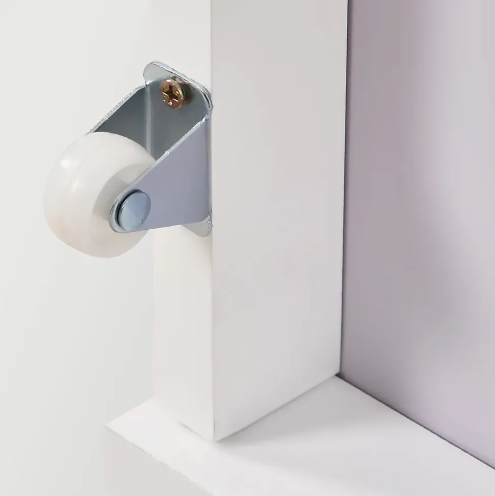 Lit cabane 90x200 cm - Lit mi-hauteur avec protection antichute et 2 tiroirs - Bois massif - Sans Matelas - Blanc