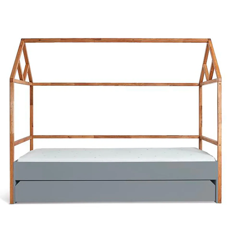 Lit cabane 90x200 sommier et tiroir inclus Bellamy Lotta Gris