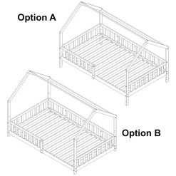 Lit cabane Ydre bois de pin 120 x 200 cm blanc en.casa