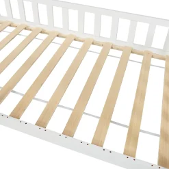 Lit cabane Ydre bois de pin 90 x 200 cm blanc en.casa