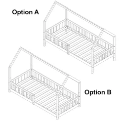 Lit cabane Ydre bois de pin 90 x 200 cm blanc en.casa