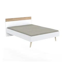 Lit CAMPER 160x200 cm / Décor chêne blanchi et blanc