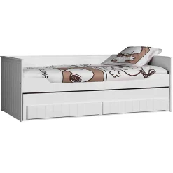 Lit capitaine 90x200 Sommier Inclus Vipack Robin - Blanc
