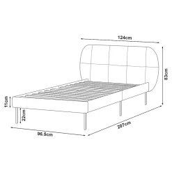 Lit capitonné Porvoo 90 x 200 cm beige en.casa