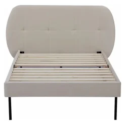 Lit capitonné Porvoo 90 x 200 cm beige en.casa