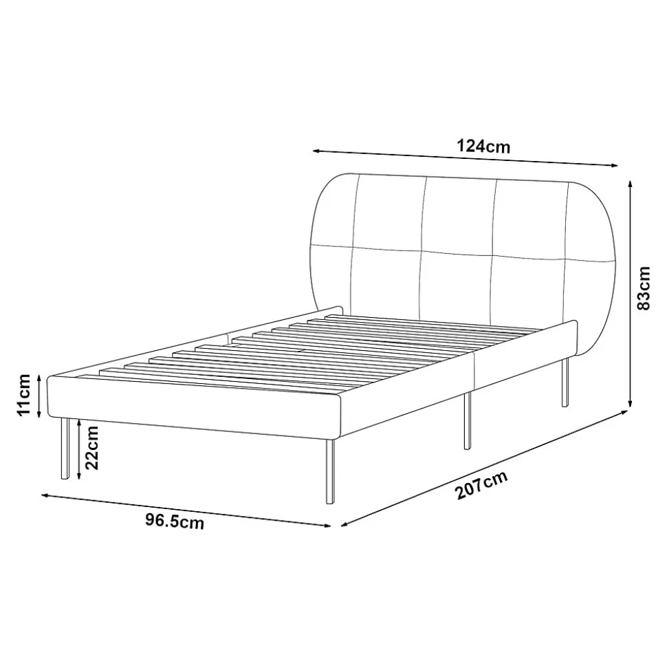 Lit capitonné Porvoo 90 x 200 cm vert foncé en.casa