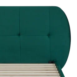 Lit capitonné Porvoo 90 x 200 cm vert foncé en.casa