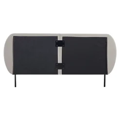 Lit capitonné Porvoo 140 x 200 cm beige en.casa