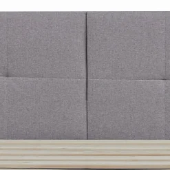 Lit capitonné Porvoo 140 x 200 cm gris en.casa