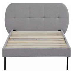 Lit capitonné Porvoo 90 x 200 cm gris en.casa