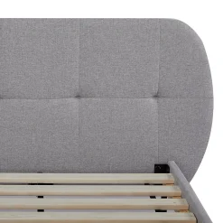 Lit capitonné Porvoo 90 x 200 cm gris en.casa