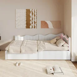 Lit Capitonné 90x200cm, Canapé-lit Coffre Avec Éclairage LED Et Sommier à Lattes, Velours,blanc