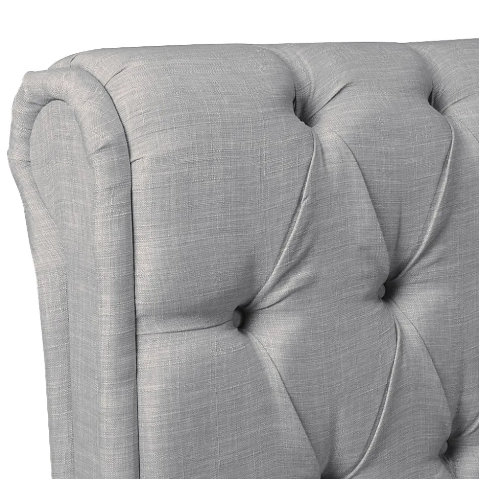 Lit CHELSEA 160x200 + 4 tiroirs + sommier / Gris clair