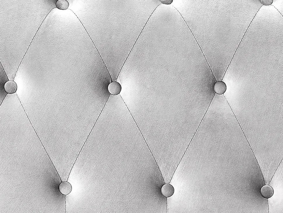 Lit chesterfield 160 x 200 cm - Velours - Gris clair + Matelas - TONGERLA