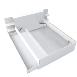 Lit CITY 140x190 + tête de lit chevet + 1 tiroir / Blanc