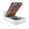 Lit coffre 1 place 90x190cm couleur Blanc avec sommier MARO
