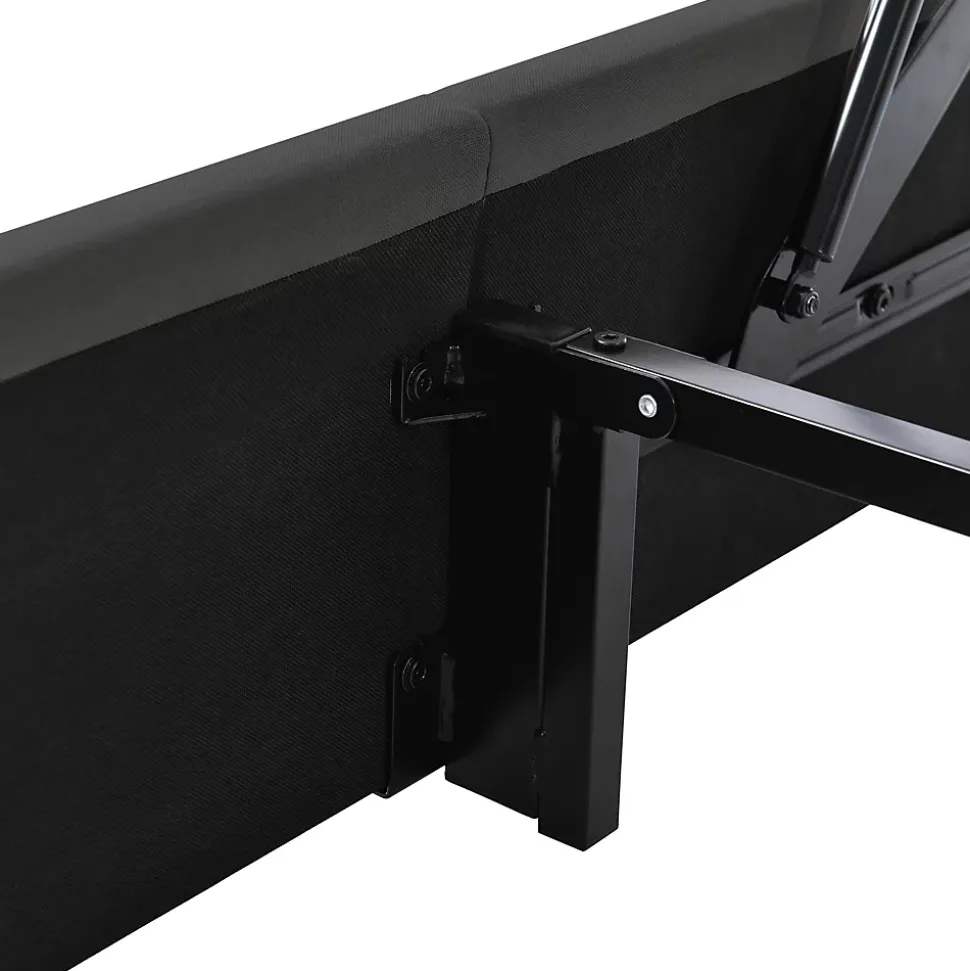 Lit coffre 160 x 200 cm - Lit Double avec Sommier à Lattes - Lin Bois Métal - Sans Matelas - Gris