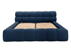 Lit coffre 160 x 200 cm - Tissu - Bleu nuit - FORVIK II