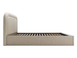 Lit coffre 140 x 190 cm - Tissu chiné - Beige - FIREZA II