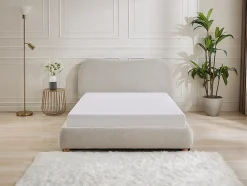 Lit coffre 160 x 200 cm - Tissu - Beige - VANARI