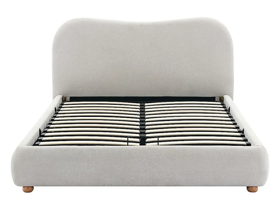 Lit coffre 160 x 200 cm - Tissu - Beige - VANARI