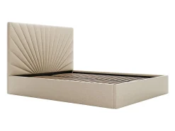 Lit coffre 180 x 200 cm - Tissu - Beige + Matelas - RILIODA