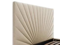 Lit coffre 180 x 200 cm - Tissu - Beige + Matelas - RILIODA