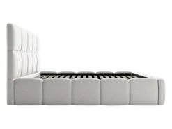 Lit coffre 180 x 200 cm - Tissu chiné - Gris clair - DAMADO II