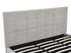 Lit coffre 180 x 200 cm - Tissu - Gris - HOPEYA