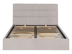 Lit coffre 160 x 200 cm - Tissu - Beige - ELIAVA